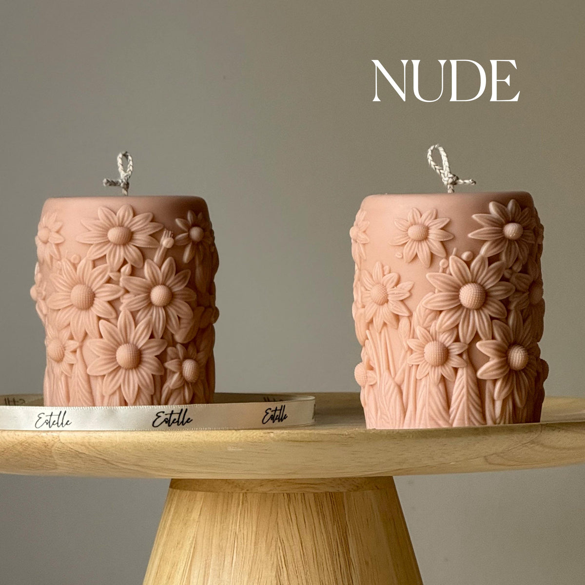 Flower Pillar Candle | Sculptural Garden House Warming Gift-4