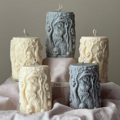 Handmade Witch Pillar Candle: Spooky Halloween Soy Wax Decor-4