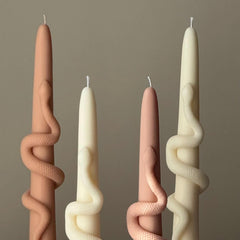 Snake Taper Soy Wax Candle: Decorative Column Pillar Candle-3
