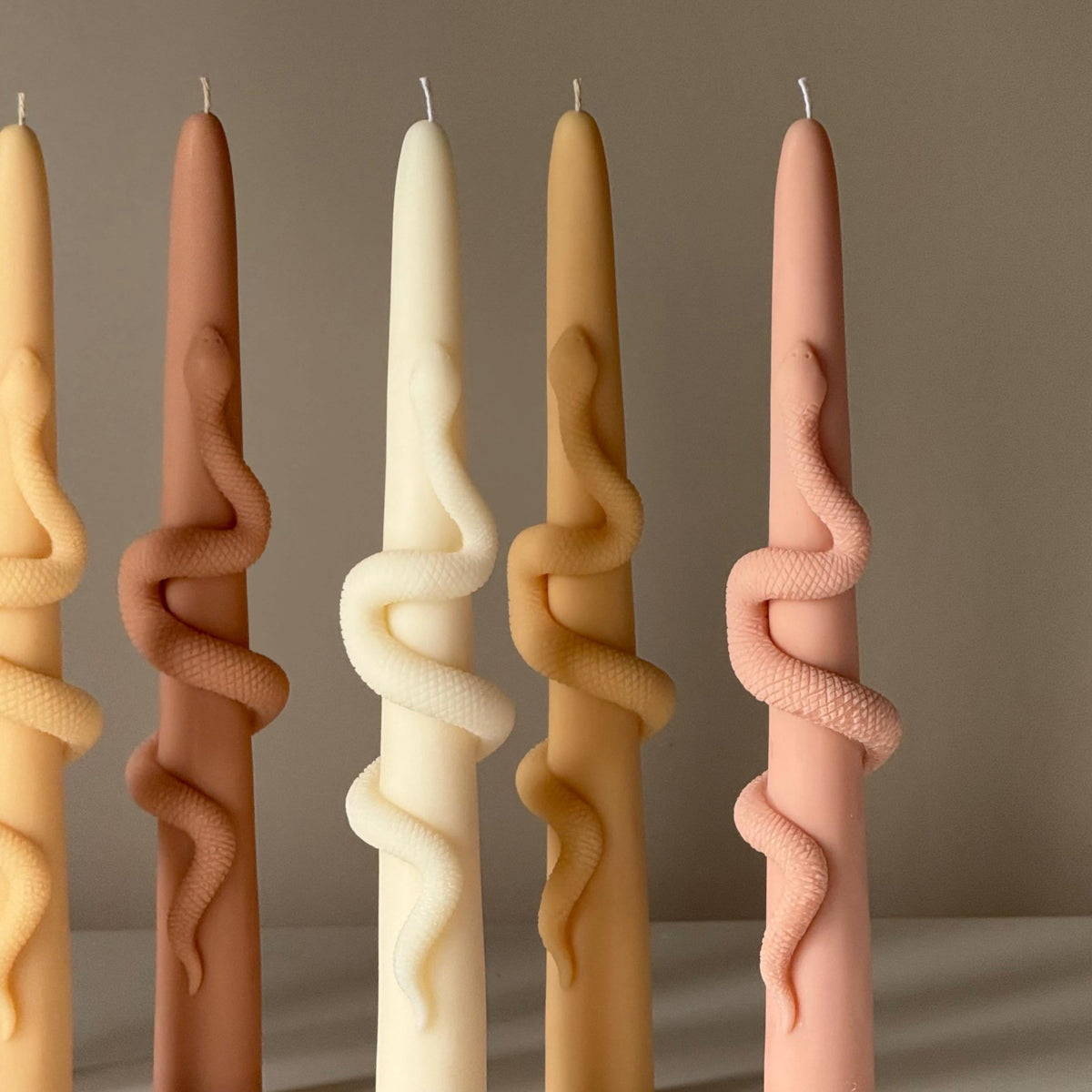 Snake Taper Soy Wax Candle: Decorative Column Pillar Candle-6