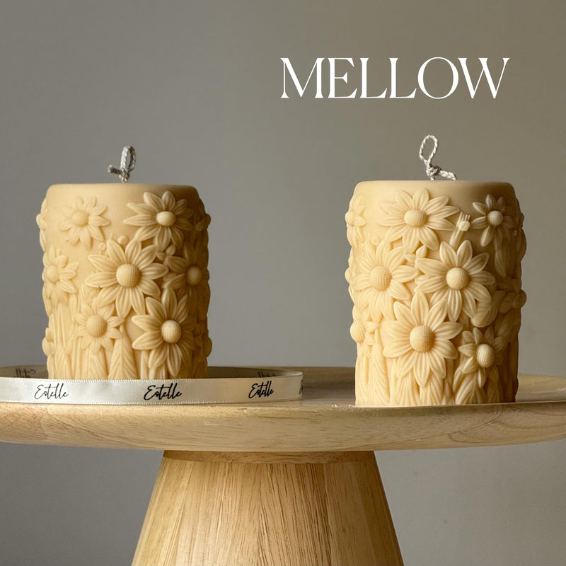 Flower Pillar Candle | Sculptural Garden House Warming Gift-3