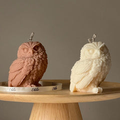 Owl Shaped Soy Candle: Handmade Pillar Candle, Home Decor-1