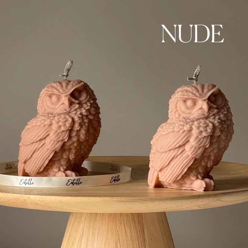 Owl Shaped Soy Candle: Handmade Pillar Candle, Home Decor-3