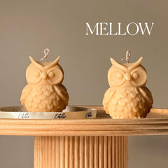 Owl Soy Candle: Handmade Sculptural Home Decor-4