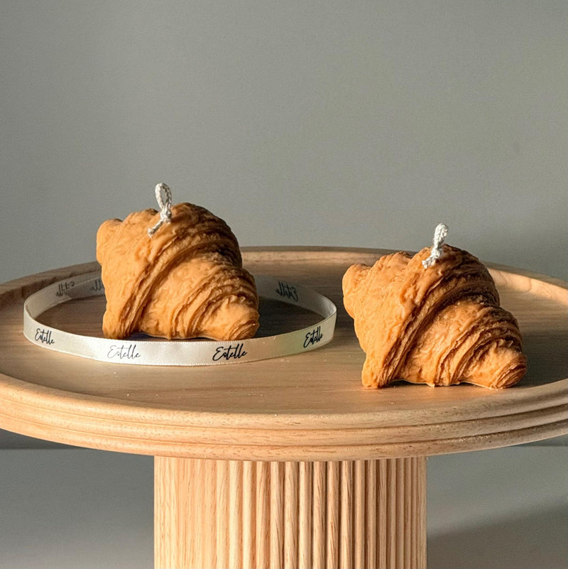 Croissant Sculptural Soy Candle, Decorative Pastry Candle-5