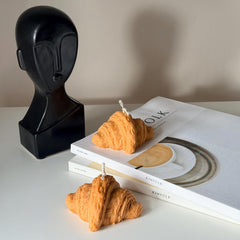 Croissant Sculptural Soy Candle, Decorative Pastry Candle-3