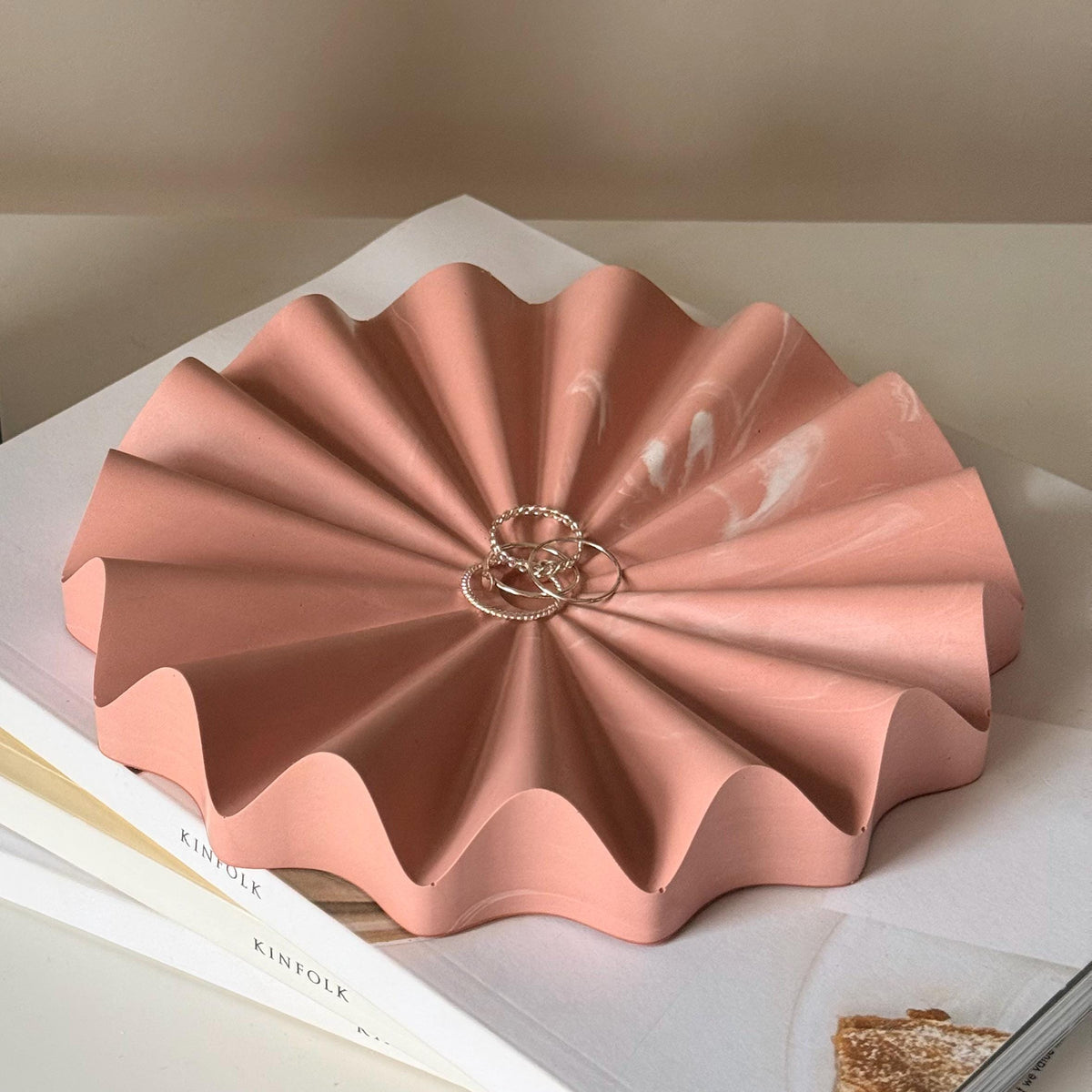 Radiant Pleated Fan Jewelry Tray: Scandi Home Decor Tray-2