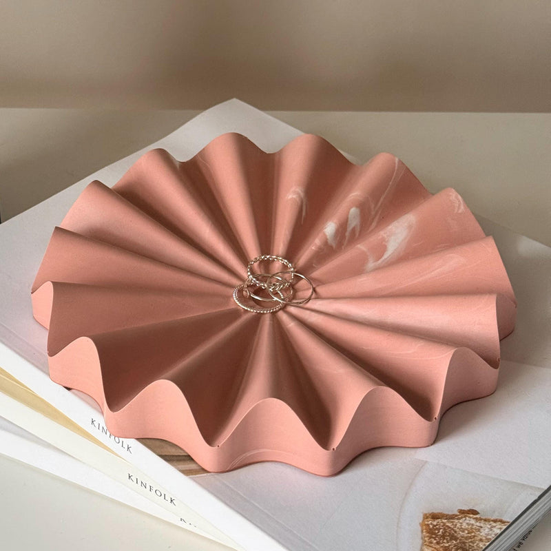 Radiant Pleated Fan Jewelry Tray: Scandi Home Decor Tray-2