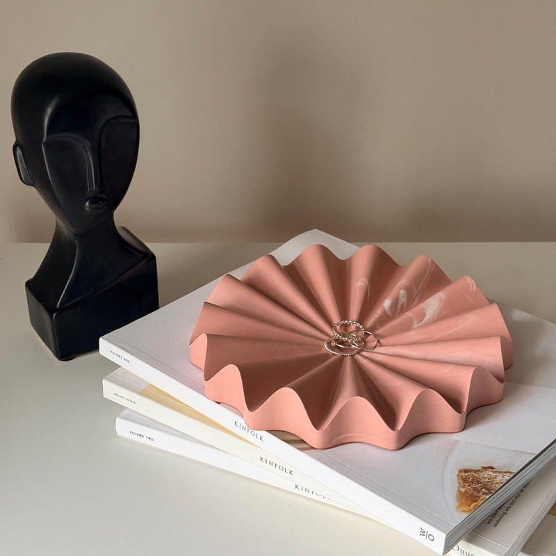 Radiant Pleated Fan Jewelry Tray: Scandi Home Decor Tray-1
