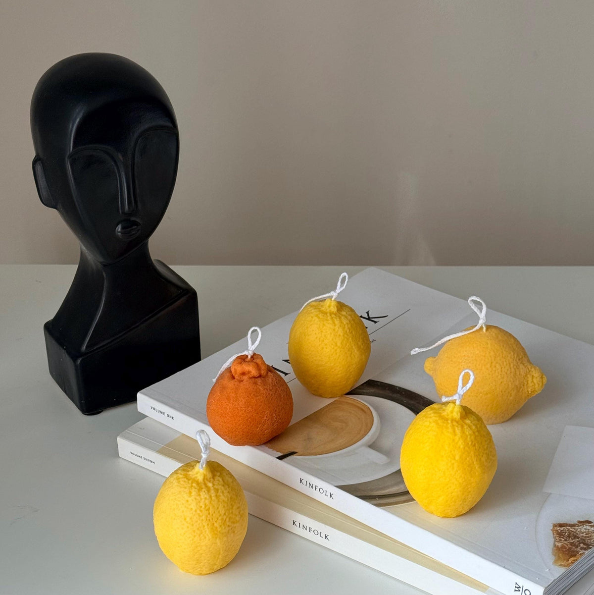 Lemon Shaped Soy Wax Candle: Vegan Minimalist Decor-6
