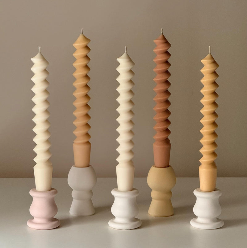 Sculptural Column Candlestick Holder: Minimalist Wedding Decor-2