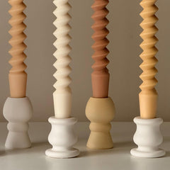 Sculptural Column Candlestick Holder: Minimalist Wedding Decor-1