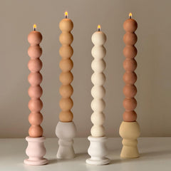 Bubble Column Taper Candle: Handmade Soy Dinner Candle-1