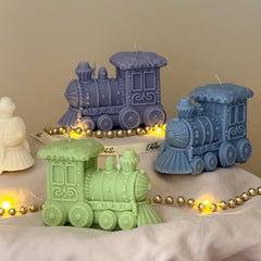 Holiday Train Candle: Sculptural Winter Decor Gift-3