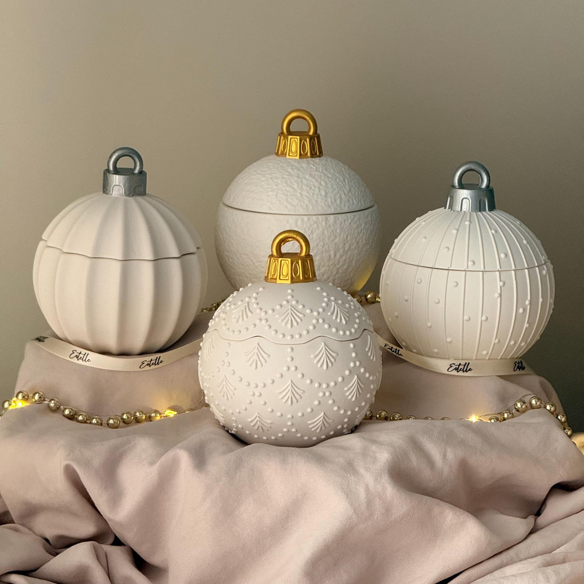 Huge Winter Ornament Bauble Candle – Sculptural Holiday Decor, Handcrafted Soy Wax Candle-1