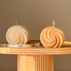 Ribbed Swirl Ball Candle| Trendy Handmade Decoration-1