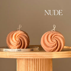 Ribbed Swirl Ball Candle| Trendy Handmade Decoration-2