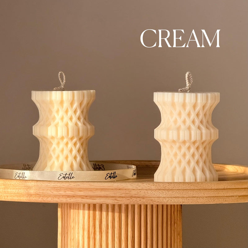Woven Column Candle| Handcrafted Sculptural Candle| Modern Home Decor-3