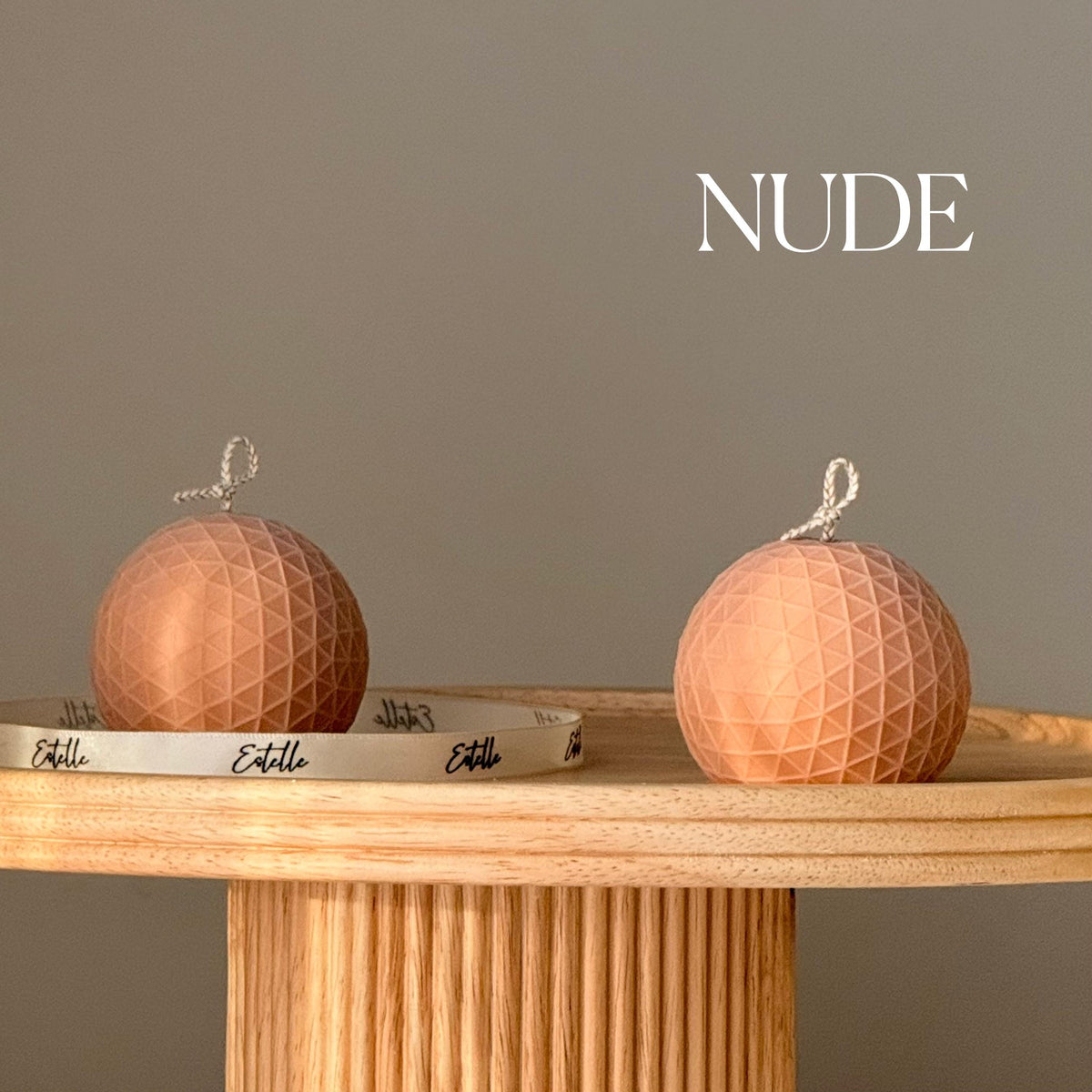 Geometric Orb Candle – Sculptural Textured Design-2