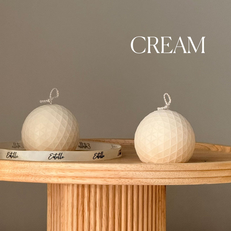 Geometric Orb Candle – Sculptural Textured Design-3
