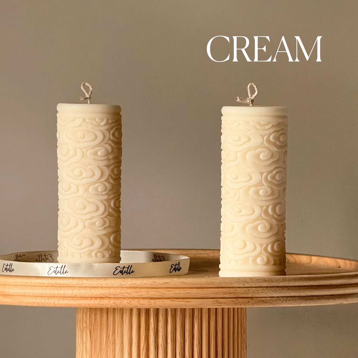 Clouds Pillar Candle | Handmade Decorative Candle-2