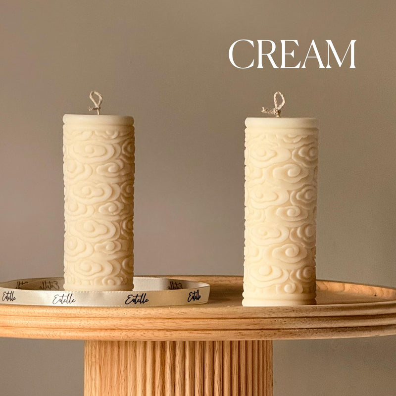 Clouds Pillar Candle | Handmade Decorative Candle-2