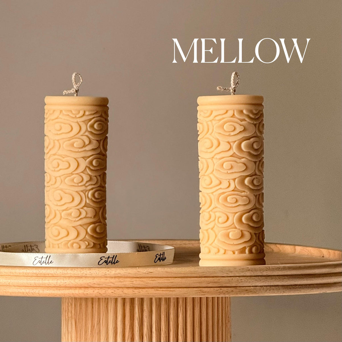 Clouds Pillar Candle | Handmade Decorative Candle-4