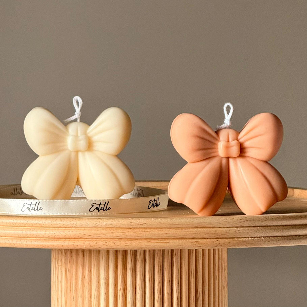 Bow Soy Wax Candle: Sculptural Home Decor, Unscented Candle-1