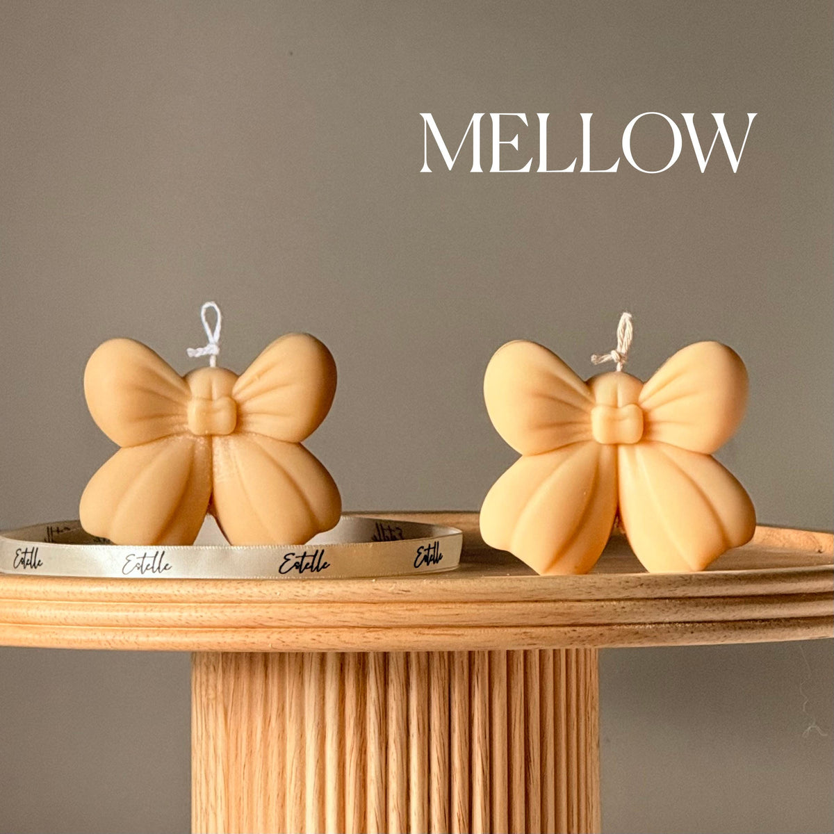 Bow Soy Wax Candle: Sculptural Home Decor, Unscented Candle-3