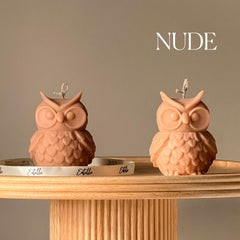 Owl Soy Candle: Handmade Sculptural Home Decor-2