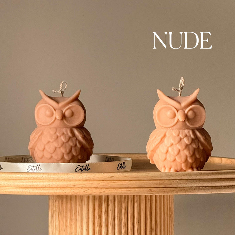 Owl Soy Candle: Handmade Sculptural Home Decor-2