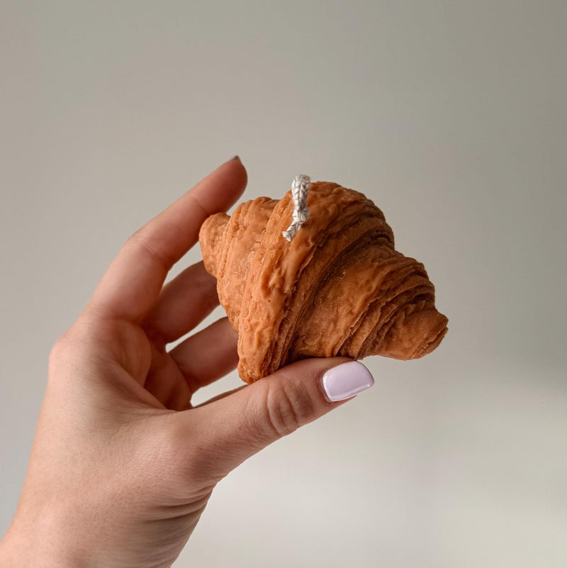 Croissant Sculptural Soy Candle, Decorative Pastry Candle-4