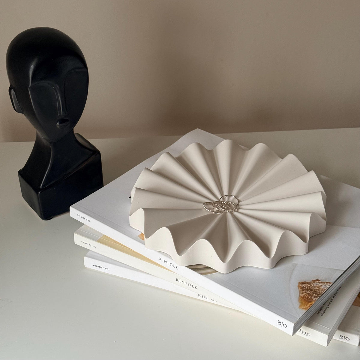 Radiant Pleated Fan Jewelry Tray: Scandi Home Decor Tray-3