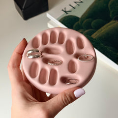 Minimal Ring Organizer Dish | Sculptural Jesmonite Tray-1