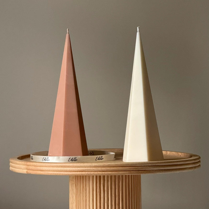 Conical Obelisk Pillar Candle, Decorative Architectural Home Accent-1