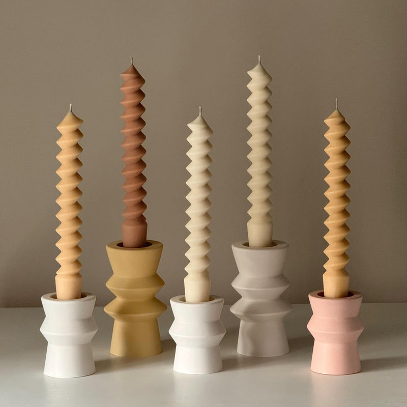 Spiral Column Candlestick Holder: Minimalist Wedding Decor-1