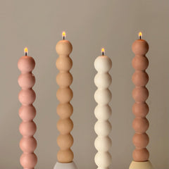 Bubble Column Taper Candle: Handmade Soy Dinner Candle-2