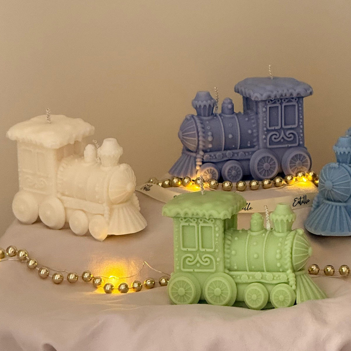 Holiday Train Candle: Sculptural Winter Decor Gift-2