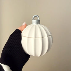 Huge Winter Ornament Bauble Candle – Sculptural Holiday Decor, Handcrafted Soy Wax Candle-4