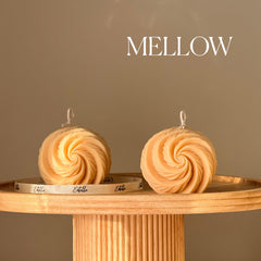 Ribbed Swirl Ball Candle| Trendy Handmade Decoration-4