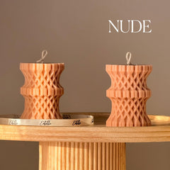 Woven Column Candle| Handcrafted Sculptural Candle| Modern Home Decor-2