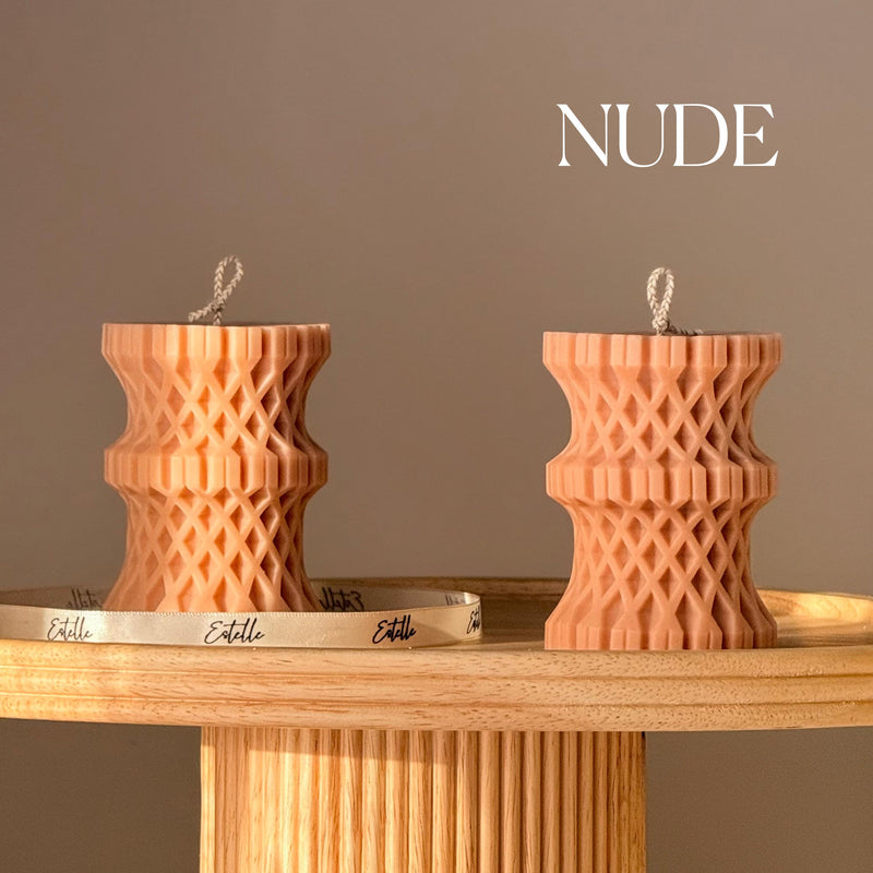 Woven Column Candle| Handcrafted Sculptural Candle| Modern Home Decor-2