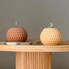 Woven Sphere Candle – Sculptural Textured Design-1