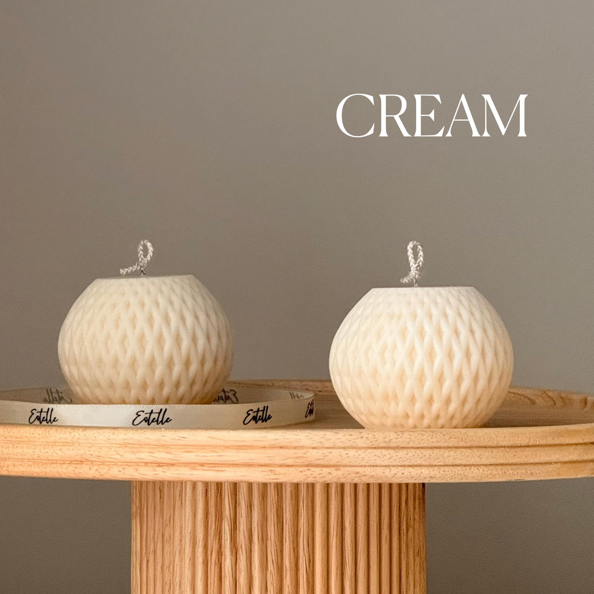 Woven Sphere Candle – Sculptural Textured Design-3