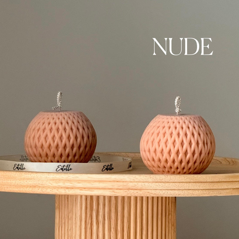 Woven Sphere Candle – Sculptural Textured Design-2
