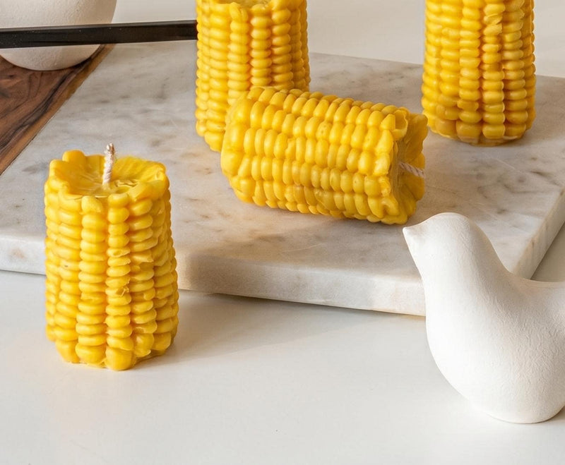 Corn Shaped Soy Candle | Vegan Pillar Candle, Minimalist Decor-2