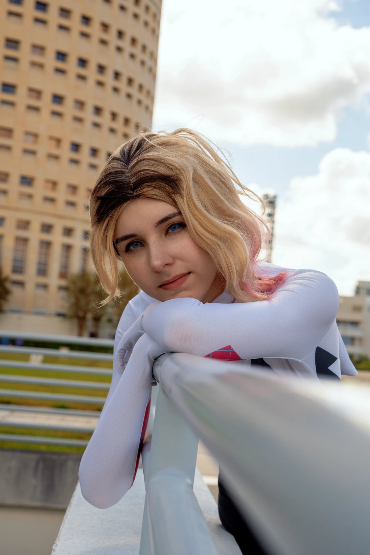 Super Hero Spider Gwen Cosplay Full Bodysuit Halloween Costume Zentai-7