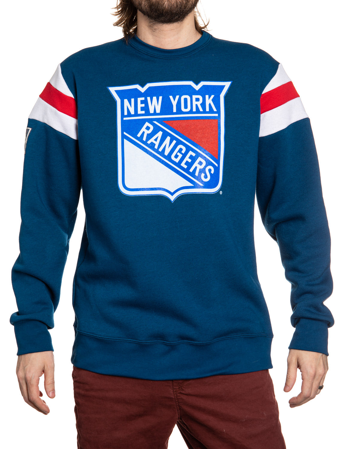 New York Rangers Varsity Retro Style Crewneck Sweatshirt-1