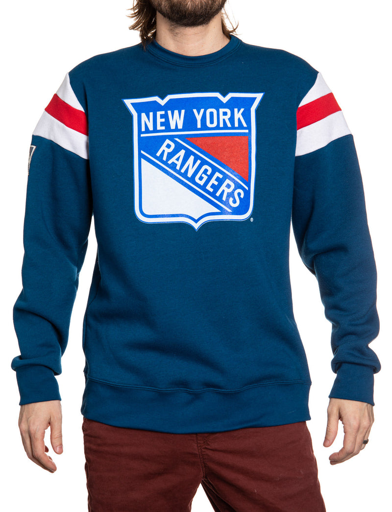 New York Rangers Varsity Retro Style Crewneck Sweatshirt-1
