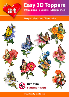 Hearty Crafts Easy 3D Toppers - Butterfly Flowers-1